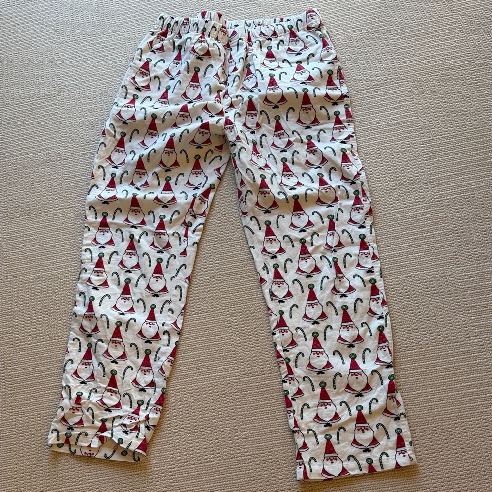 The Company Store Santa Print Pajama Bottoms - Red and White Size Adult L